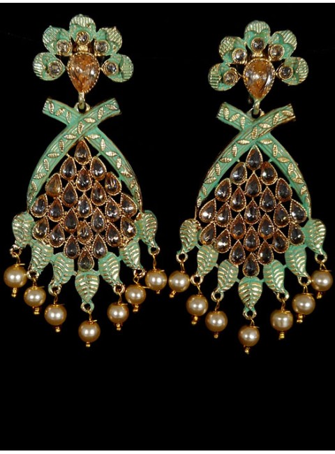 Reverse Ad Earrings With Meenakari Work